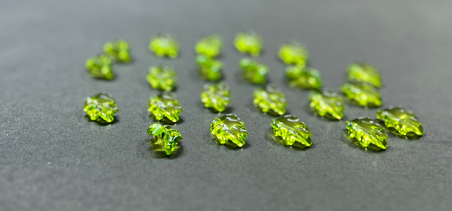 Acrylic Crystal Green Leaf Beads