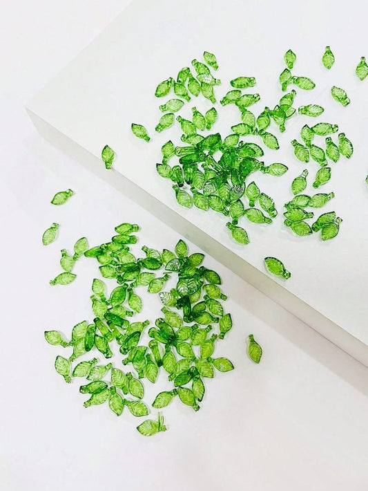 Acrylic Green Leaf Beads