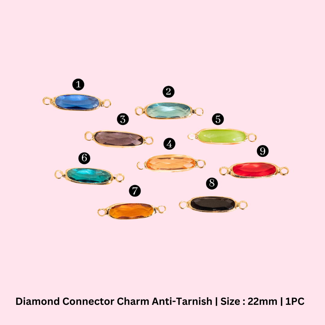 Diamond Connector Charm Anti-Tarnish Size : 22mm 1PC