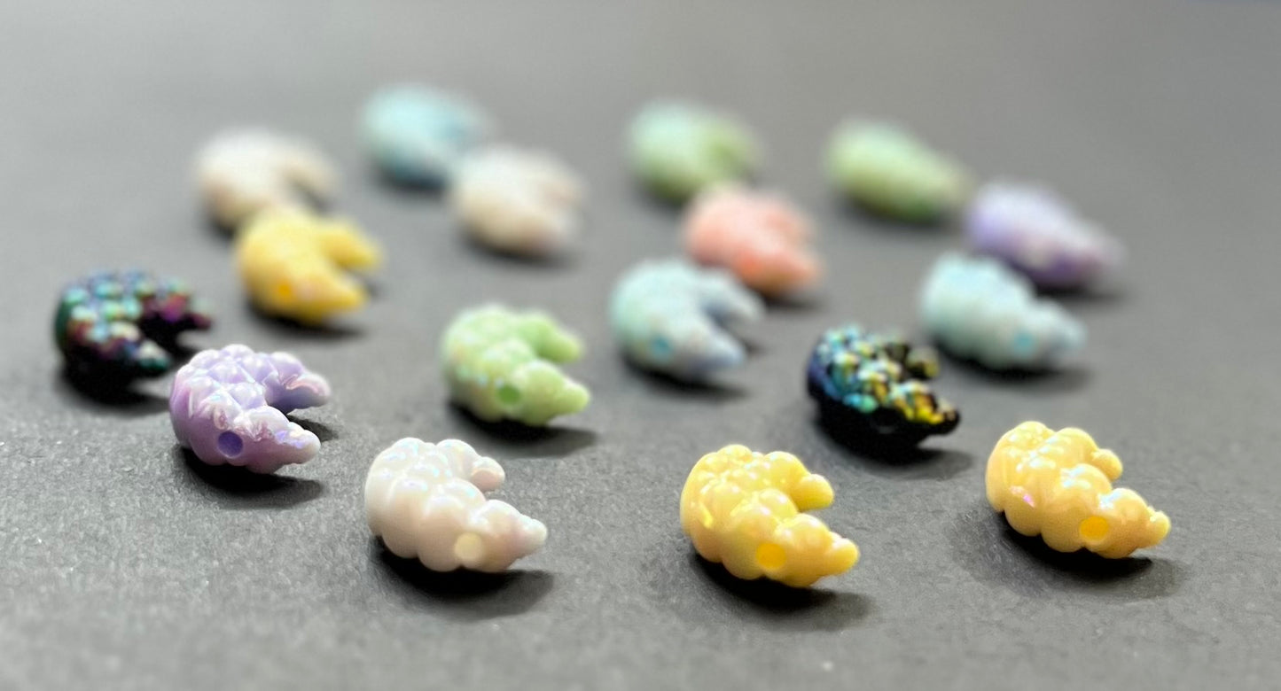 Colorful Moon Shaped Acrylic Beads 17x20mm