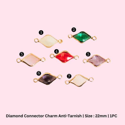 Diamond Connector Charm Anti-Tarnish Size : 22mm  1PC