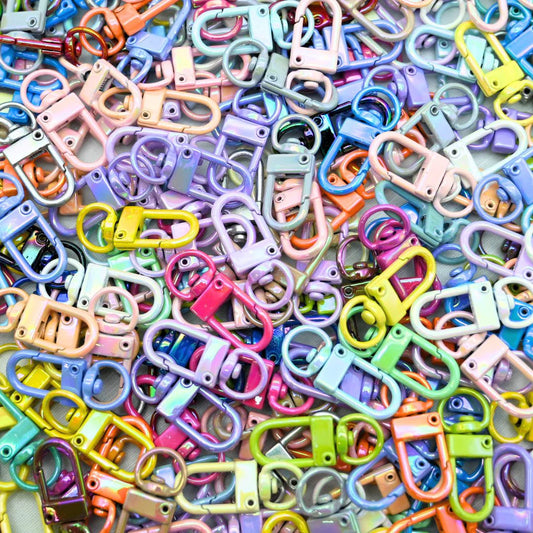 Assorted Candy Color Metal Lobster Claw Clasps Swivel Size : 32mm