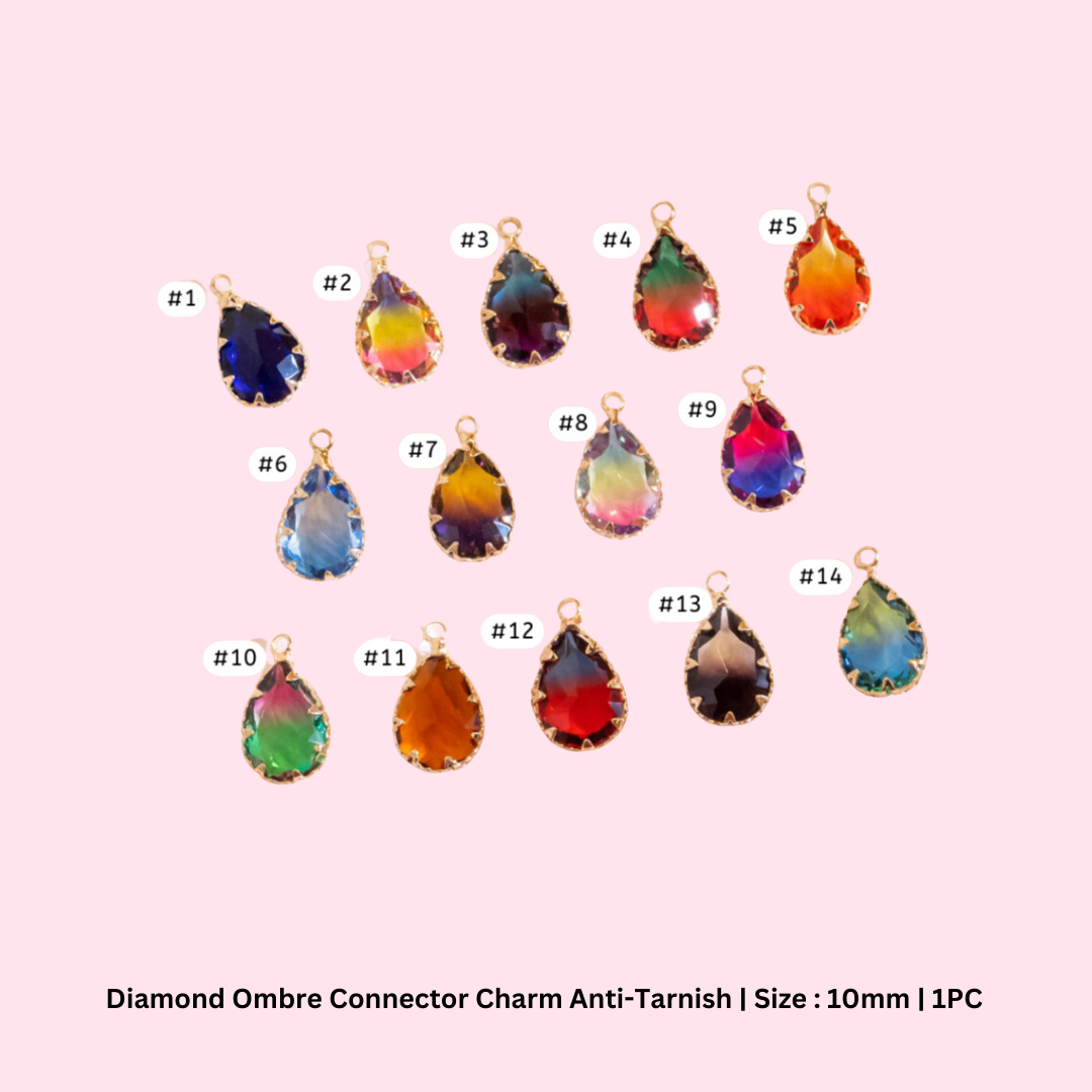 Diamond Ombre Connector Charm Anti-Tarnish Size : 10mm 1PC