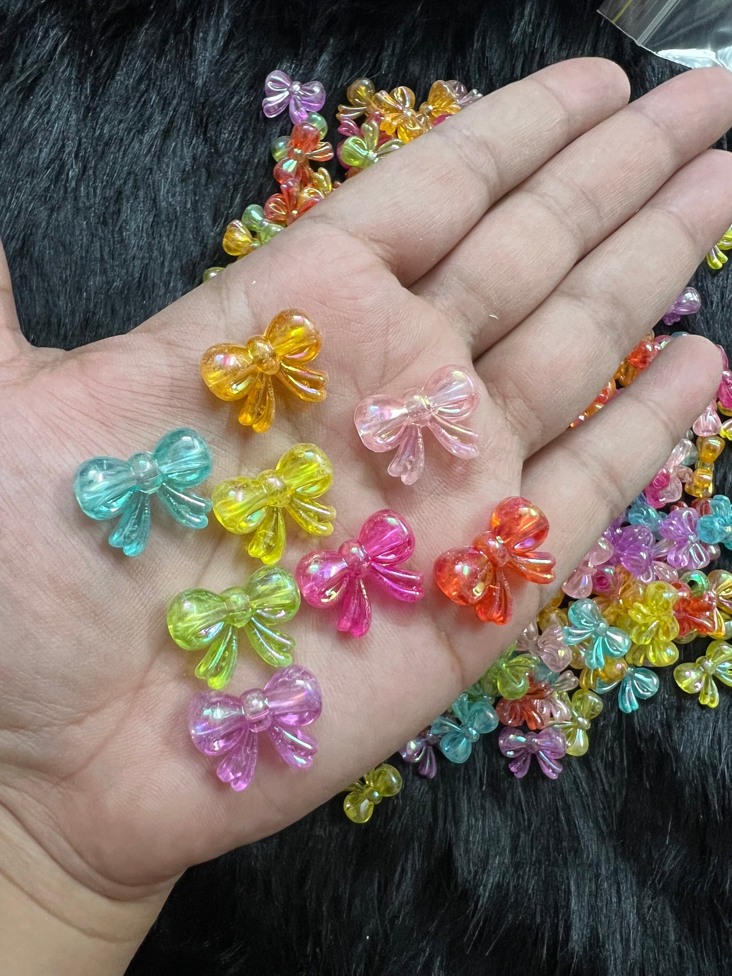 Colorful Transparent Acrylic Bow Beads - Pattern (10)