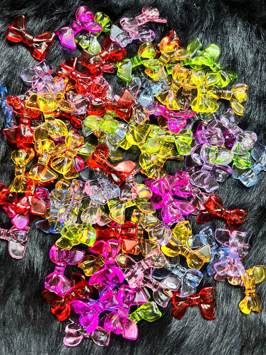 Colorful Transparent Acrylic Bow Beads - Pattern (9)