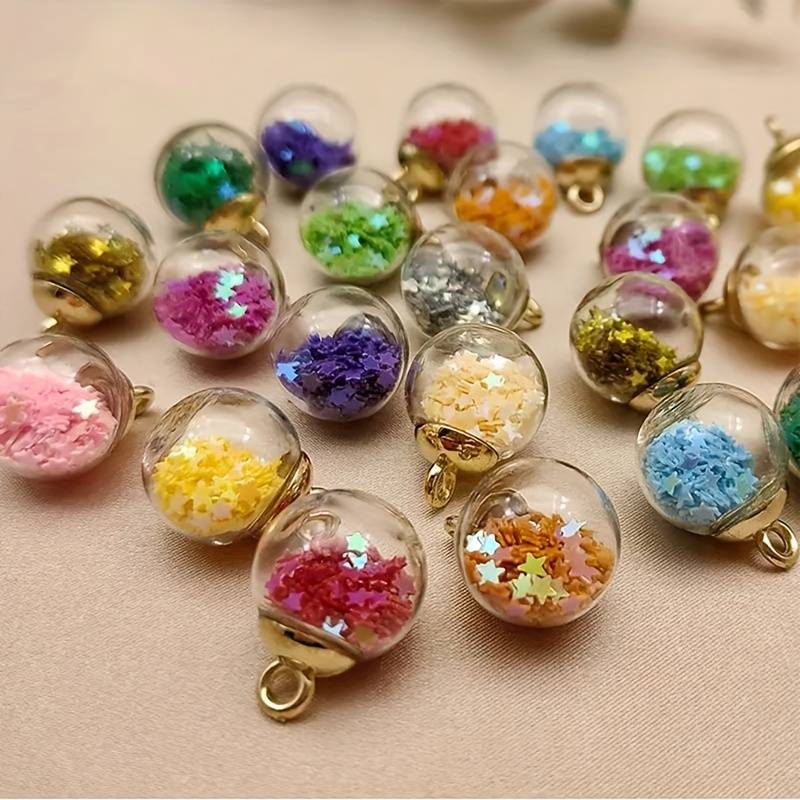 Sparkling Translucent Sequin Balls for DIY Jewellery Making