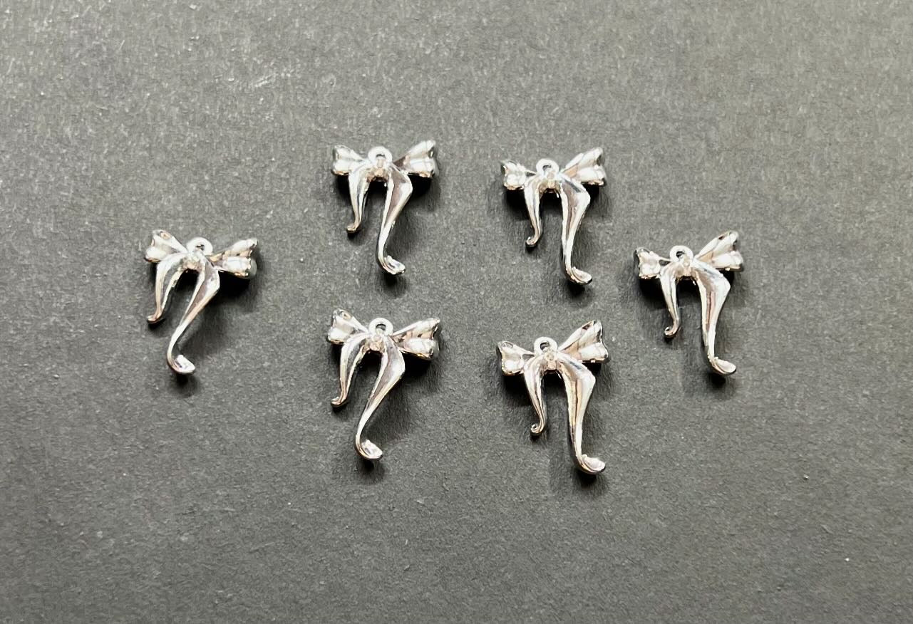 Ribbonknot Bow Charms - Silver