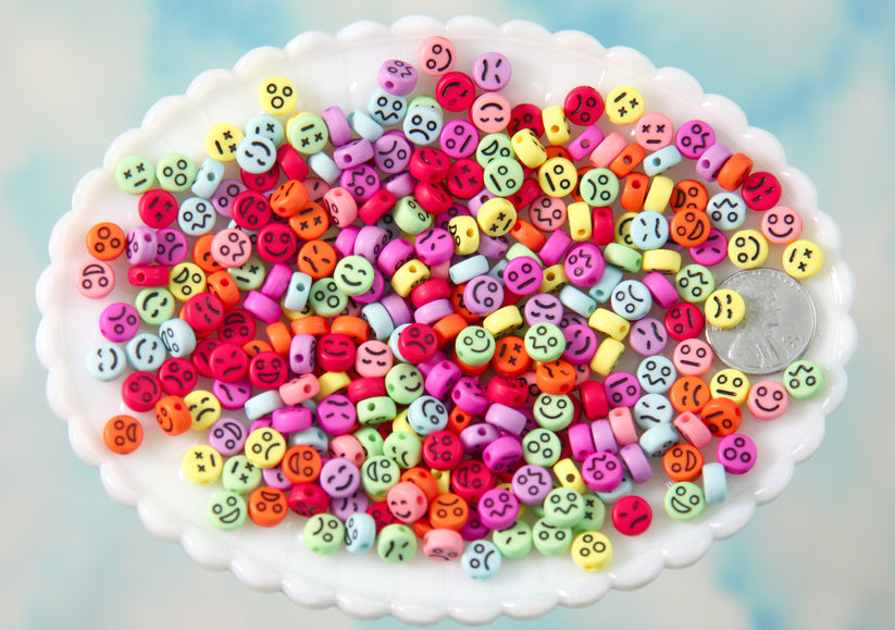 Multicolor Faces Beads