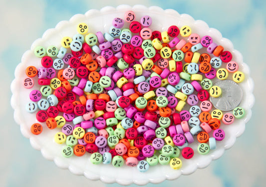 Multicolor Faces Beads