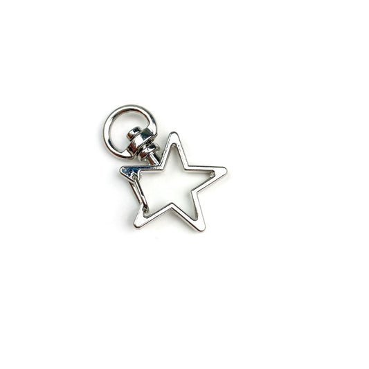 Silver Plated Star Shaped Keychain Clasp