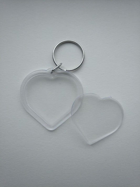 Clear Acrylic Heart shaped Photo Key Chain