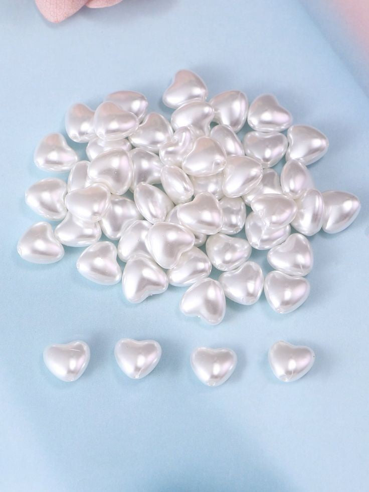 Uncut Pearl Heart Beads