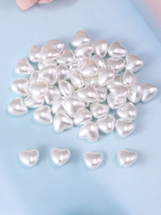 Uncut Pearl Heart Beads