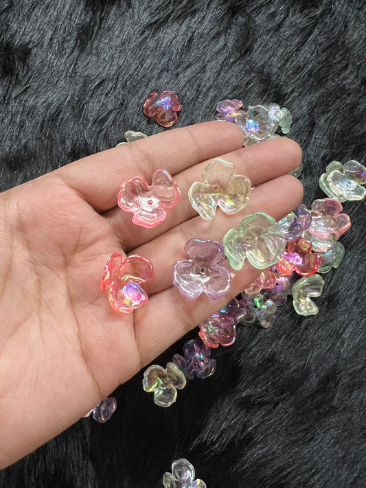 Colorful Transparent Flower Cap Beads