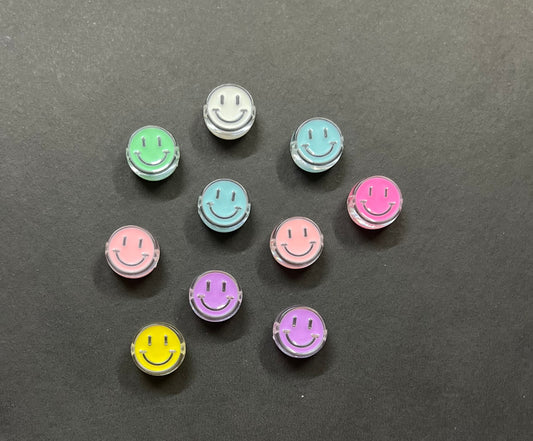 Clear Acrylic Smiley Beads