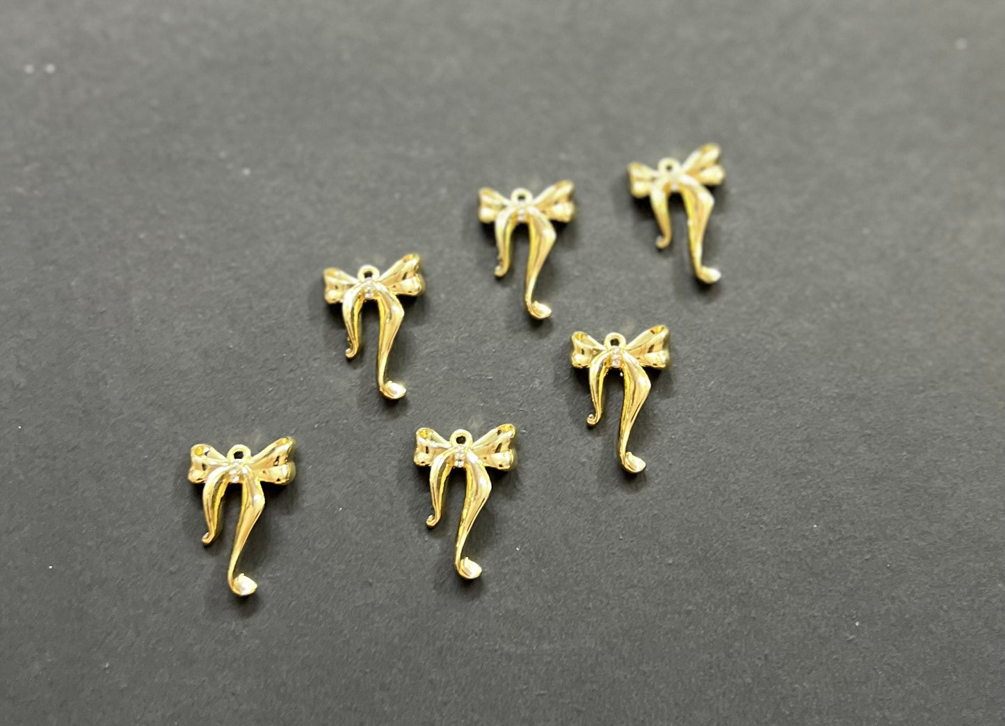 Ribbonknot Bow Charms - Golden