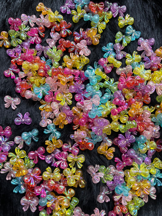 Colorful Transparent Acrylic Bow Beads - Pattern (10)