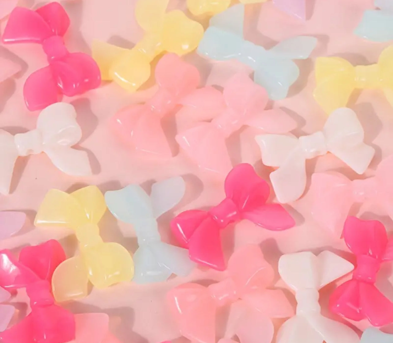 Bow Jelly Color Acrylic Beads - 33x24mm