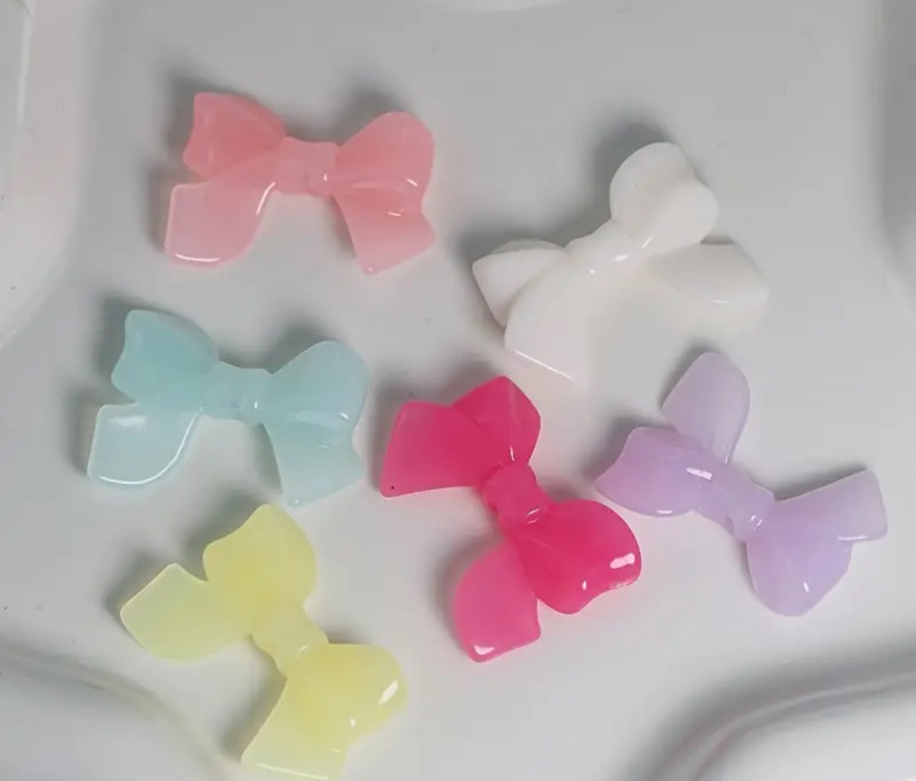 Bow Jelly Color Acrylic Beads - 33x24mm