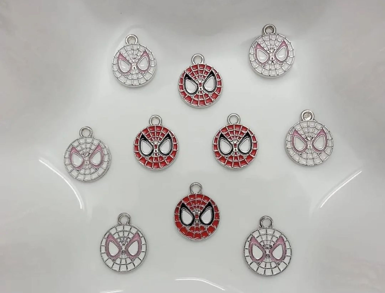 Spider Man Face Enamel Charms