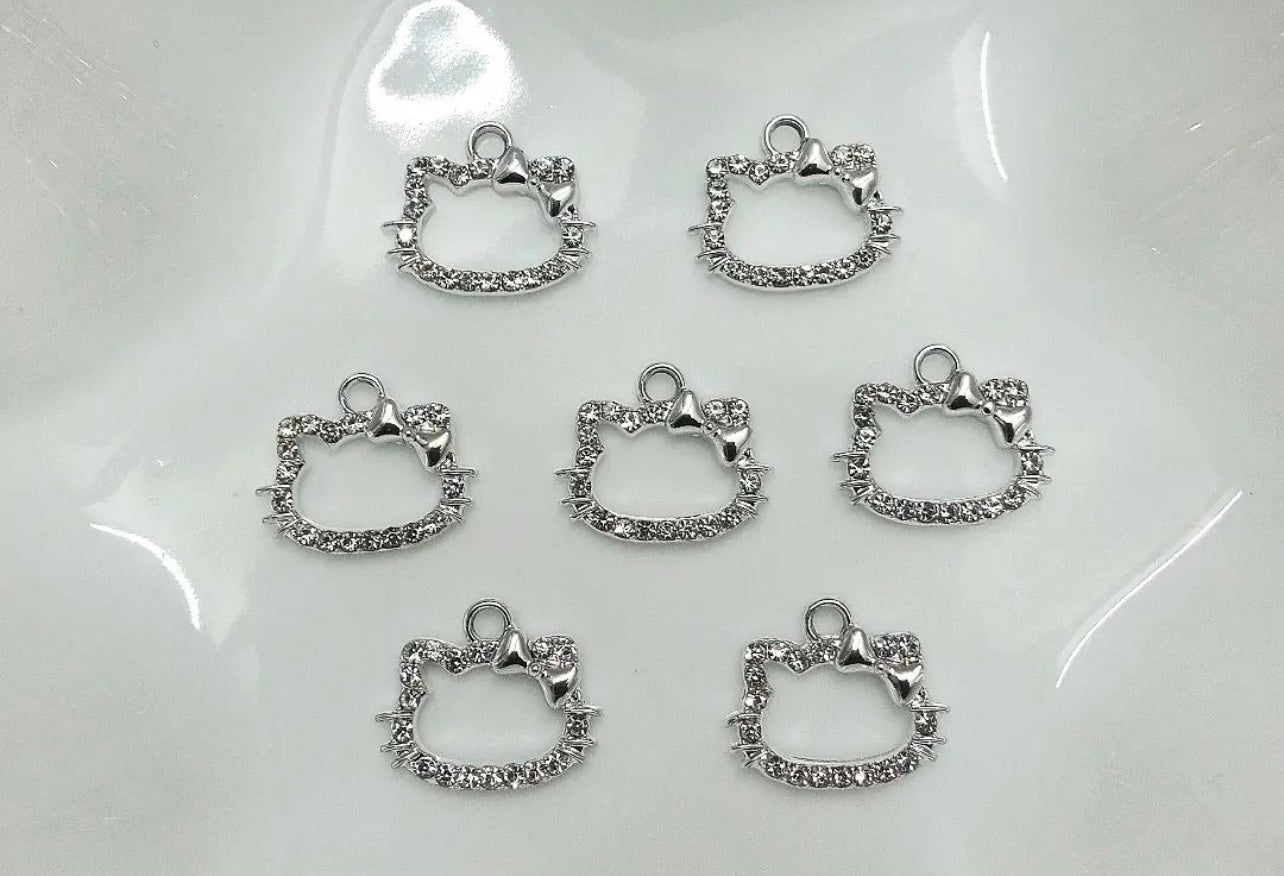 Rhinestone Kitty Charms