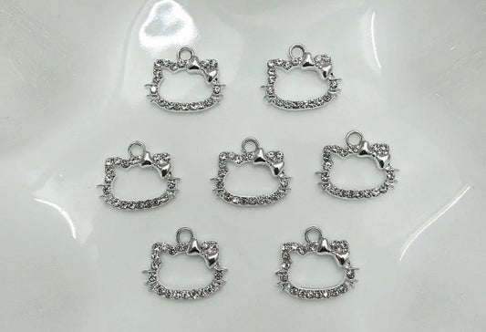 Rhinestone Kitty Charms