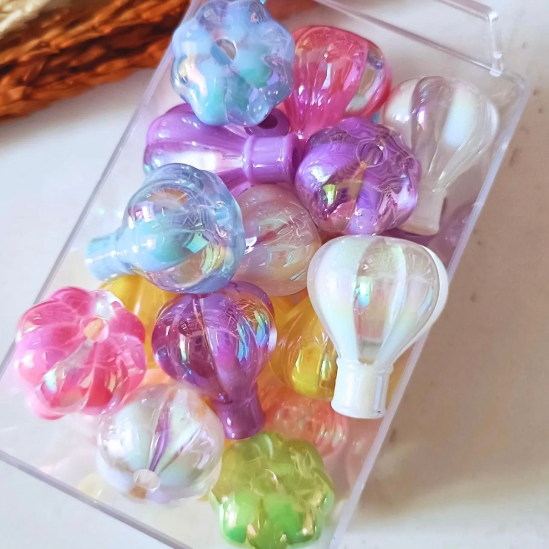 UV Plated Hot Air Balloon Acrylic Beads