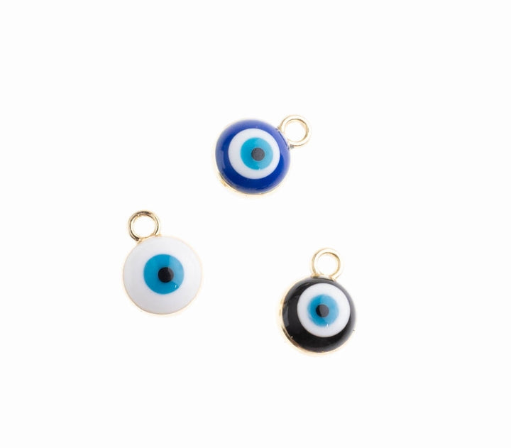 Turkish Evil Eye Charms - Size: 6mm