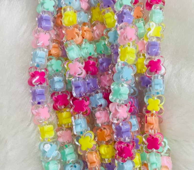 Paste Butterfly Beads -  Pastel Shiny Acrylic Butterfly Beads with Inner Bead