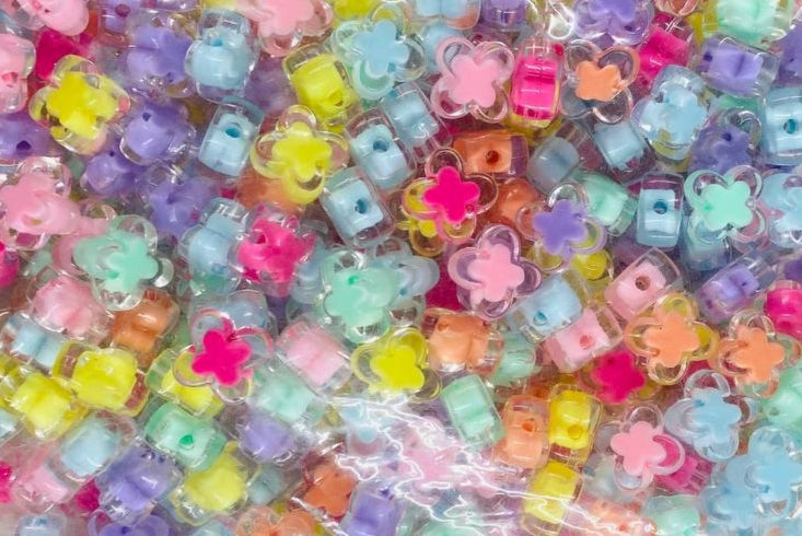 Paste Butterfly Beads -  Pastel Shiny Acrylic Butterfly Beads with Inner Bead