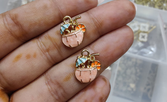 Mocktail Enamel Charm