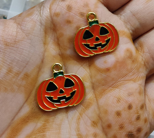 Pumpkin Halloween Enamel Charm