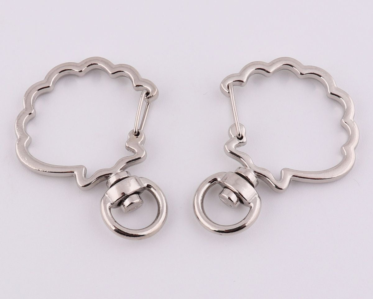 Silver Plated Shell Shaped Keychain Clasp