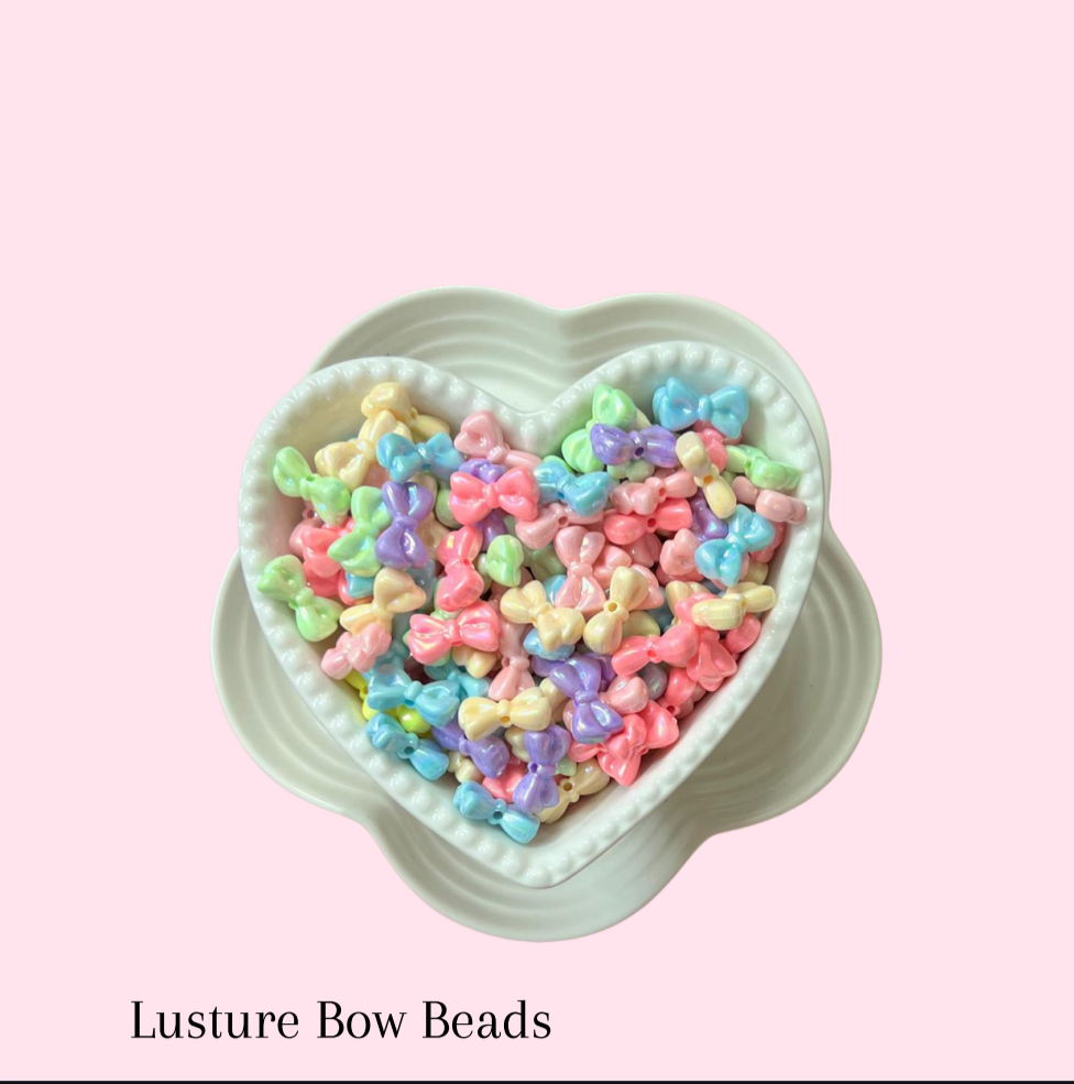 Pastel Lusture Bow Beads