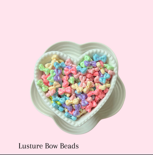 Pastel Lusture Bow Beads