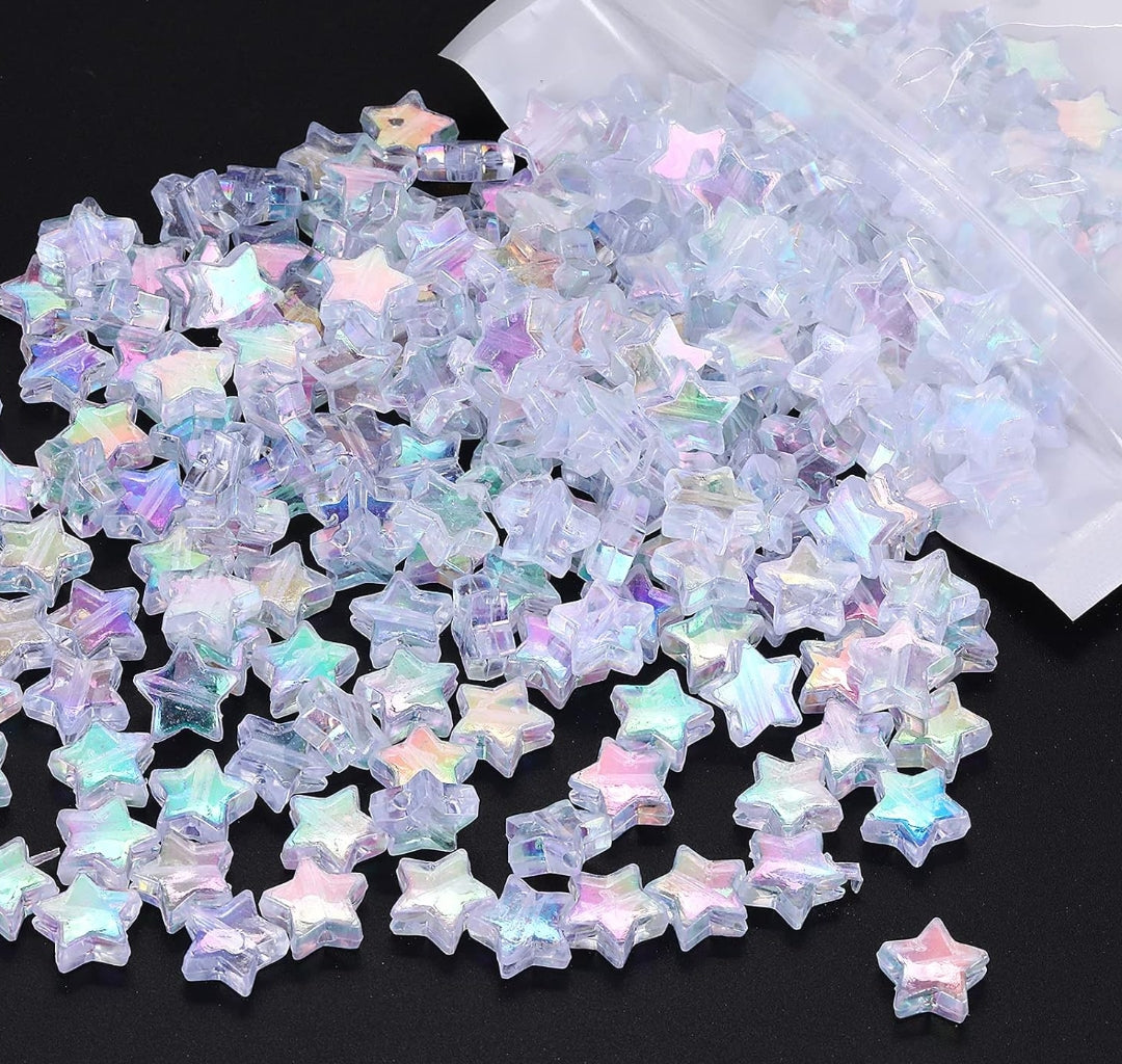 Holographic Star Plastic Beads