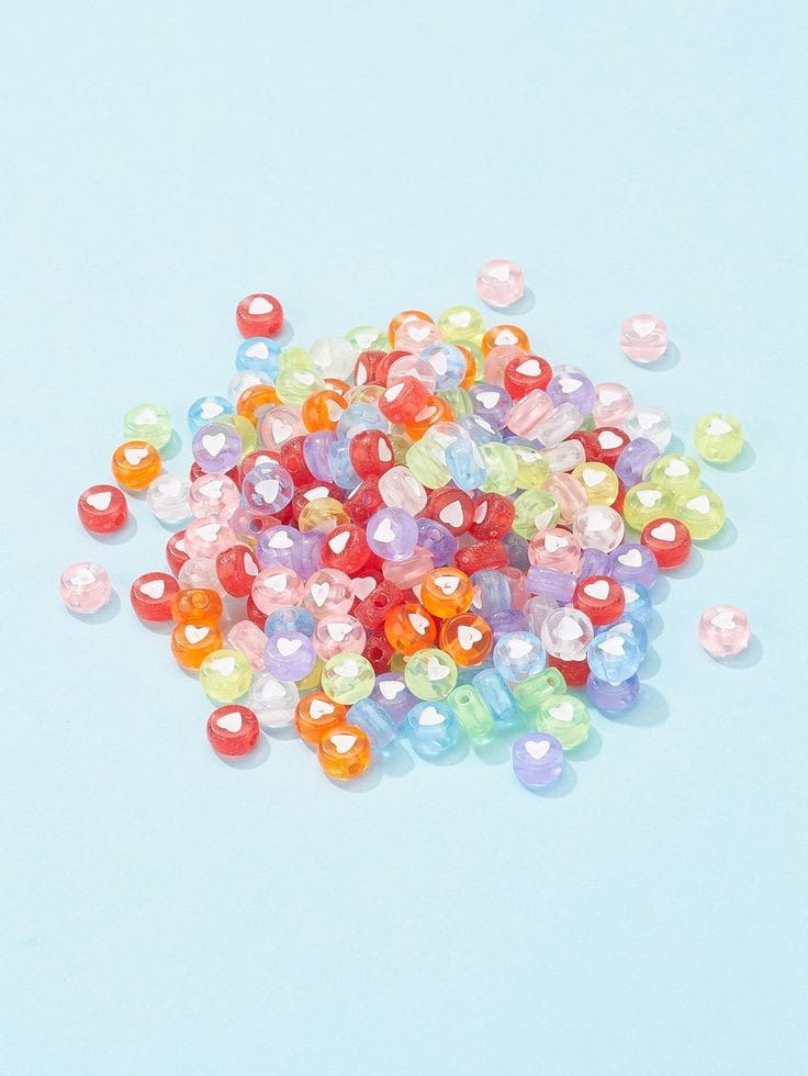 Jelly Heart Beads - 7mm