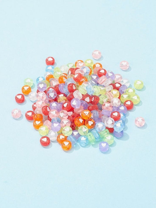 Jelly Heart Beads - 7mm