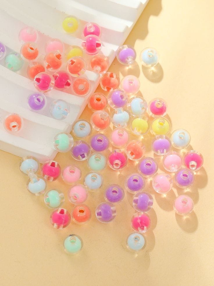 Transparent Colourful Round Beads