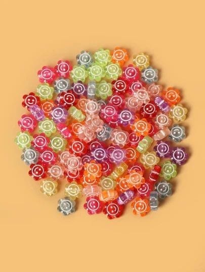 Smiley Beads - Flower Smiley - 9mm