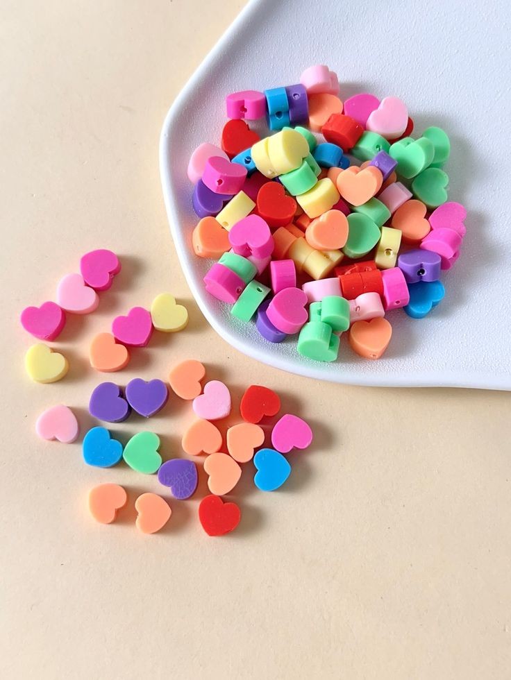 Heart Polymer Clay Beads