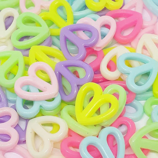 Pastel Heart Frame Beads