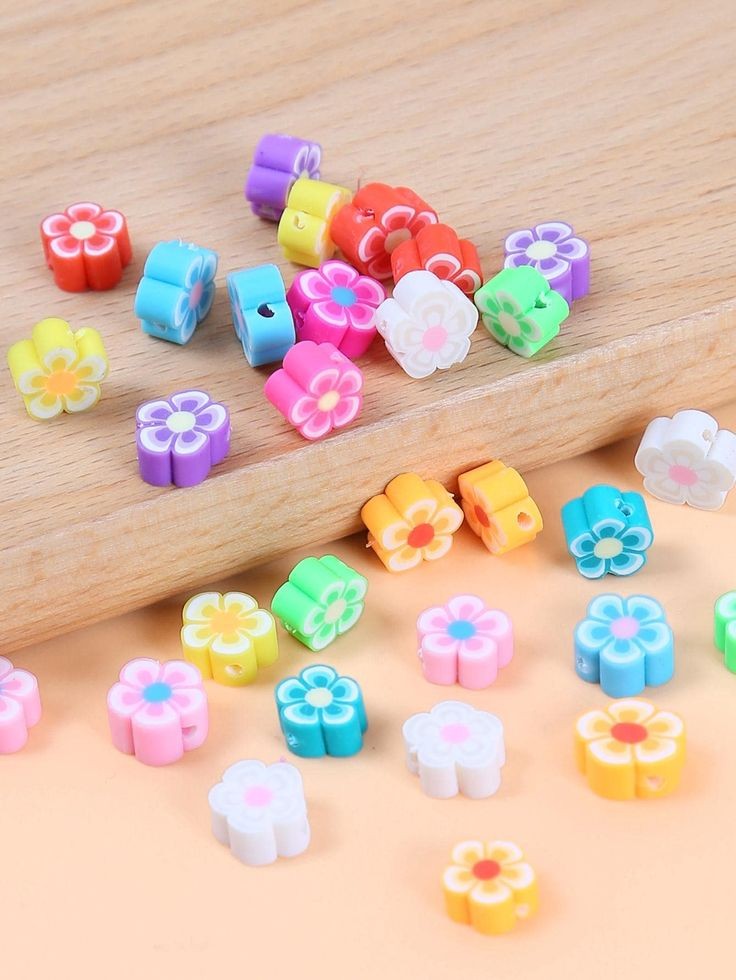 Flower Polymer Clay  Beads