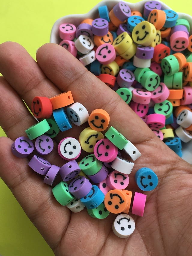 Smiley Polymer Clay  Beads