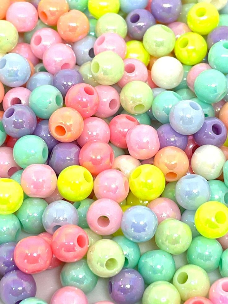 Shimmery Pastel Round Beads