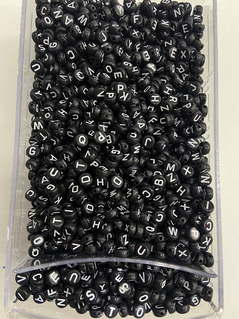 Black & White Alphabet Beads