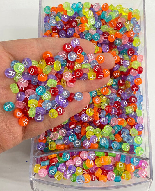 Transparent Colourful Alphabet Beads