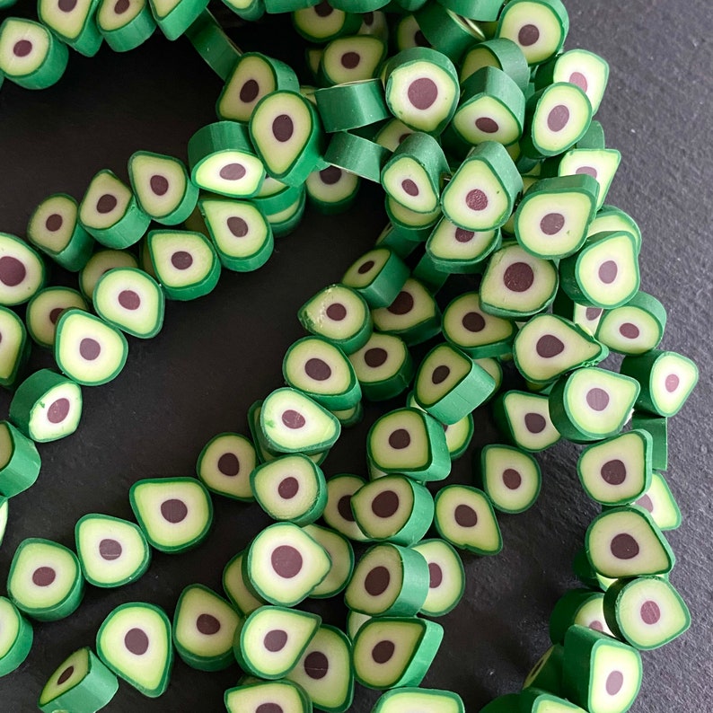 Avocado Polymer Clay Beads