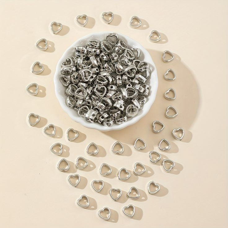 CCB Silver Heart Beads