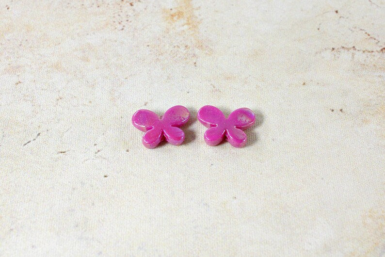 Acrylic AB Butterfly Beads